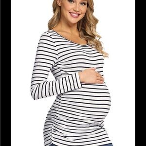 Classic Striped Maternity Long Sleeve Top